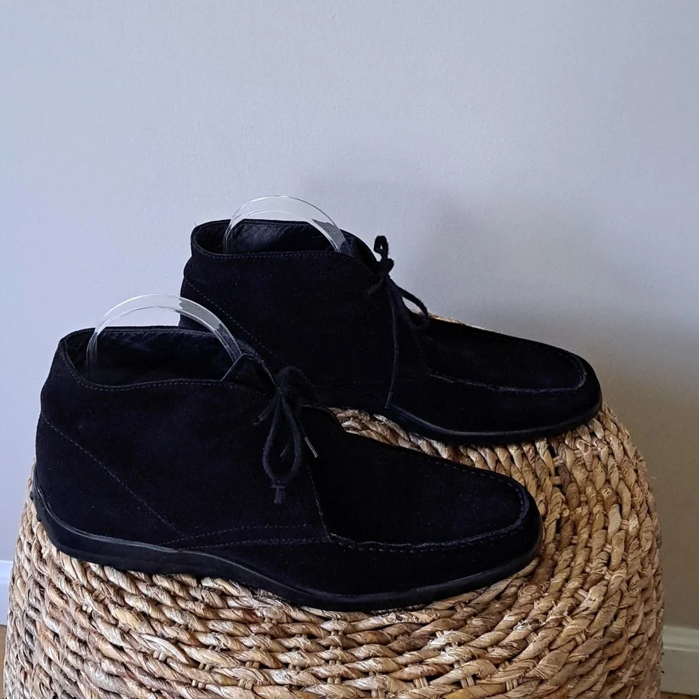 Tod's Mens Polacco Black Suede Leather Lace Up Oxford Style Boots IT7.5/US8.5